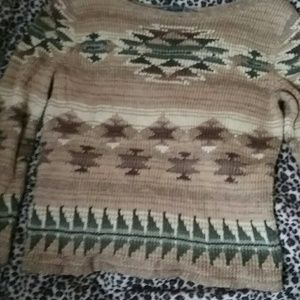 Knit 100% Cotton Tribal Sweater